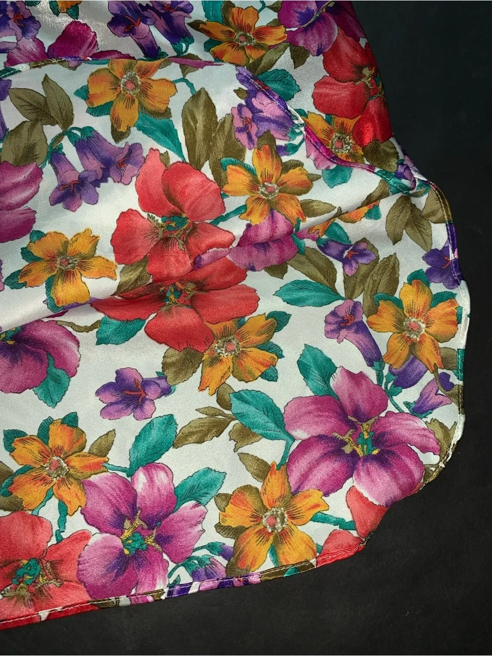 b l o o m :: Vintage Floral Satin Slip Dress Nightie Nightgown - Picture 11 of 14